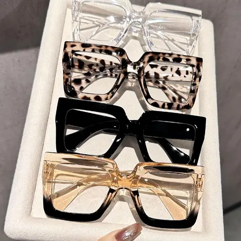 Unisex Fashionable Leopard Pattern Eyeglasses, Stylish Square Frames, Trendy Casual Eyeglasses for Everyday Use, Fashion Accessories for Outdoor Activities, High Quality Eyewear, Classic Fashion Glasses, Square Glasses Set, Trending Glasses #GLOBAL PICKS