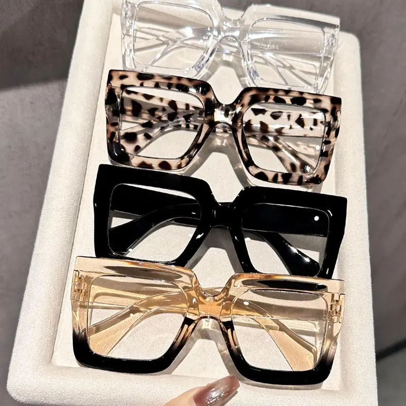 Unisex Fashionable Leopard Pattern Eyeglasses, Stylish Square Frames, Trendy Casual Eyeglasses for Everyday Use, Fashion Accessories for Outdoor Activities, High Quality Eyewear, Classic Fashion Glasses, Square Glasses Set, Trending Glasses #GLOBAL PICKS