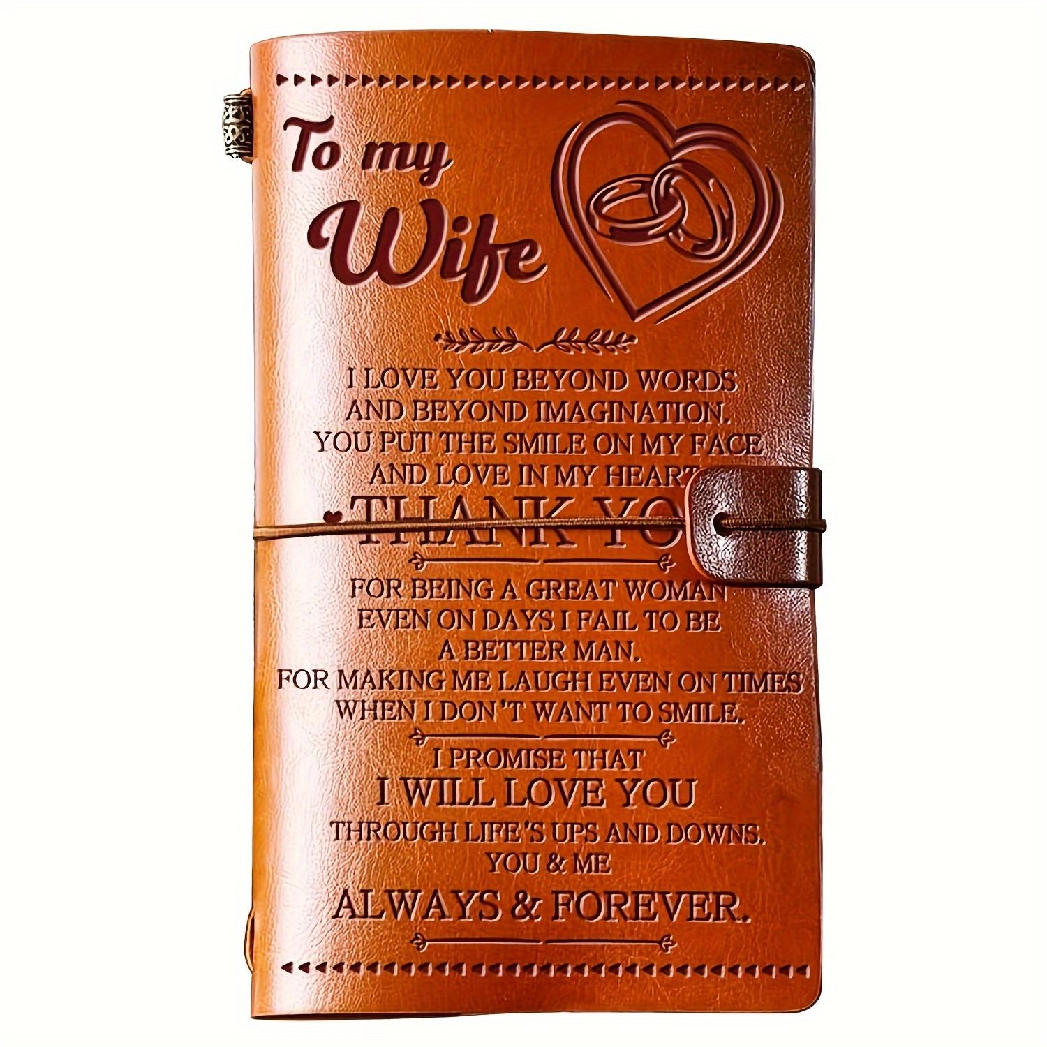 1pc A gift from the husband to his wife, an artificial leather diary for his wife, 140 pages, a diary that his wife can fill in for writing, a wedding Christmas gift for the anniversary of the couple, a romantic gift for her