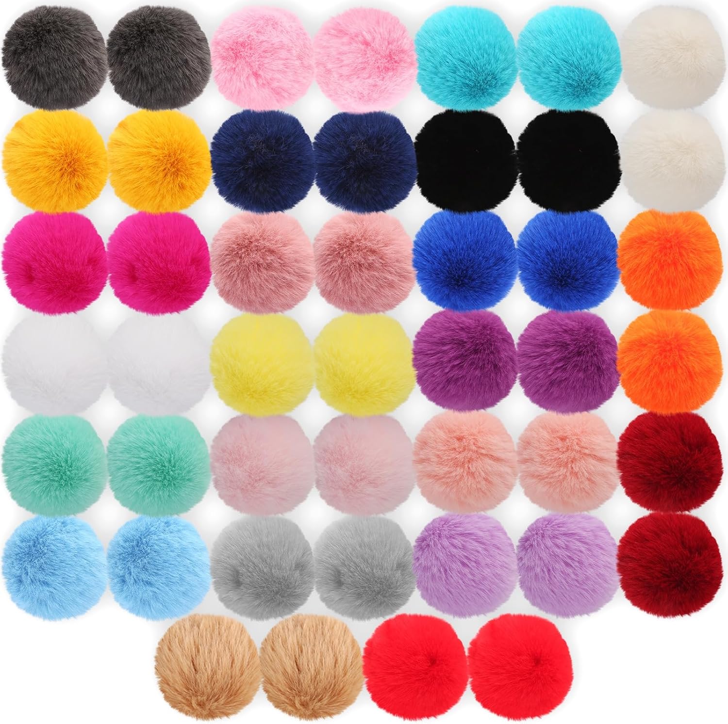Pack of 46 Pompoms Lmitation Rabbit Fur Ball, with Elastic Ring DIY Fluffy Ball, 23 Colours in Pairs, Suitable for Hats, Brimless Hats, Shoes, Scarves, Gloves, Bags, Accessories, Handmade Accessories Decorations Pack of 46 Pompoms Lmitation Rabbit Fur Ball, with Elastic Ring DIY Fluffy Ball, 23 Colours in Pairs, Suitable for Hats, Brimless Hats, Shoes, Scarves, Gloves, Bags, Accessories, Handmade Accessories Decorations