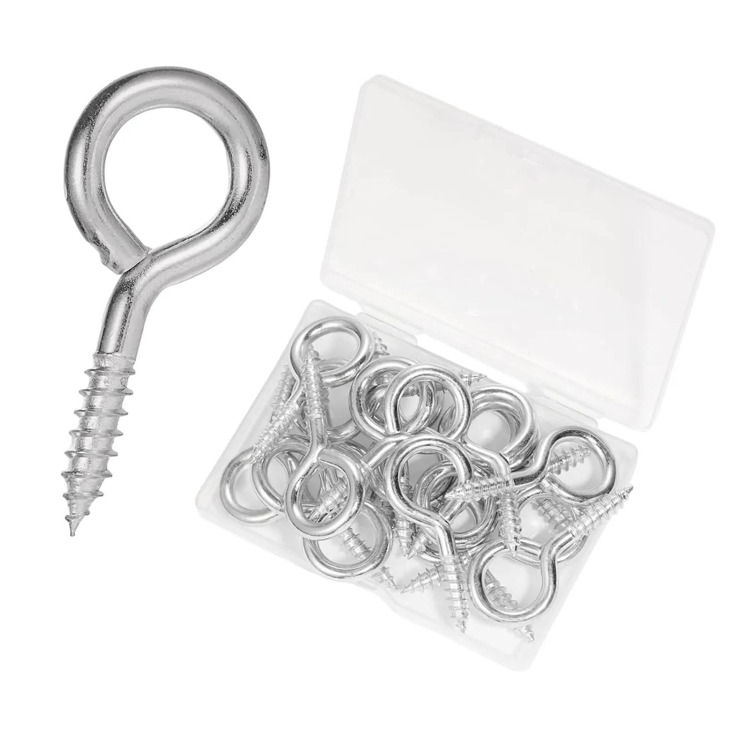 10 count 2.2 Inches Eye Hooks,M6 Screw Eye Hooks,Heavy Duty Screw Eye Bolt,Load Bearing 200LB,Eye Bolt for Indoor & Outdoor Use