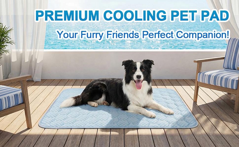 Dog Cooling Mat Q-MAX>0.5 Self-Cooling Mat for Dogs Crate Pad for Dogr, 2-in-1 Long-Lasting Cool Mats and Soft Kennel Pad for Dogs, Easy Washable Mat for Bed Crate Car