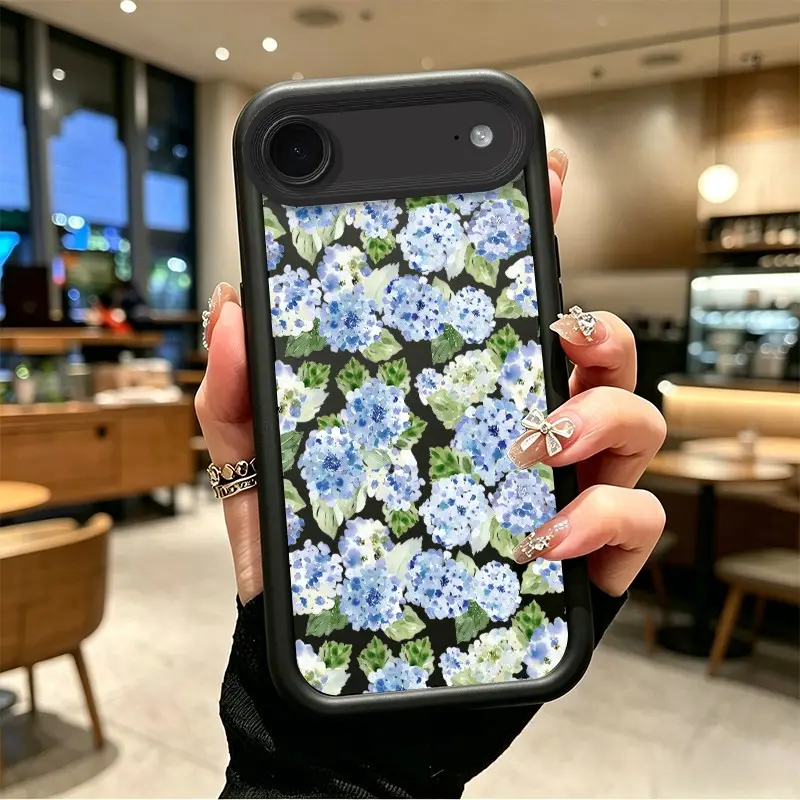 Phone case for iphone 17AIR Shockproof Gift Enhanced Peotection Blue Hydrangea Watercolor Phone Case soft silicone Celestial Eye Layered Phone Case BOJTN2VR
