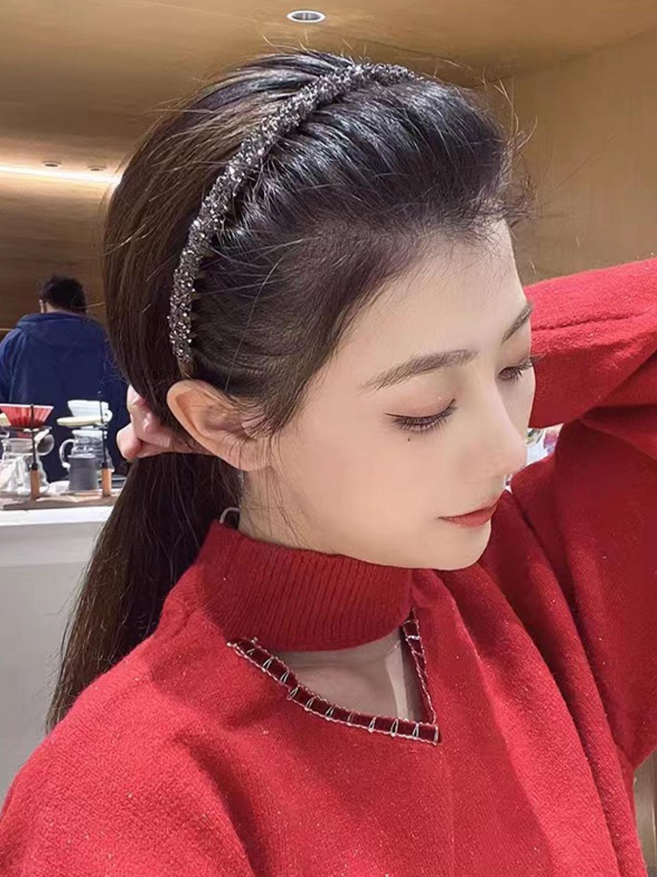 Rhinestone Decor Hair Hoop, Headband Set, Fashionable Hair Accessories for Women & Girls, Elegant All-match Fashion Accessories for Daily Wear