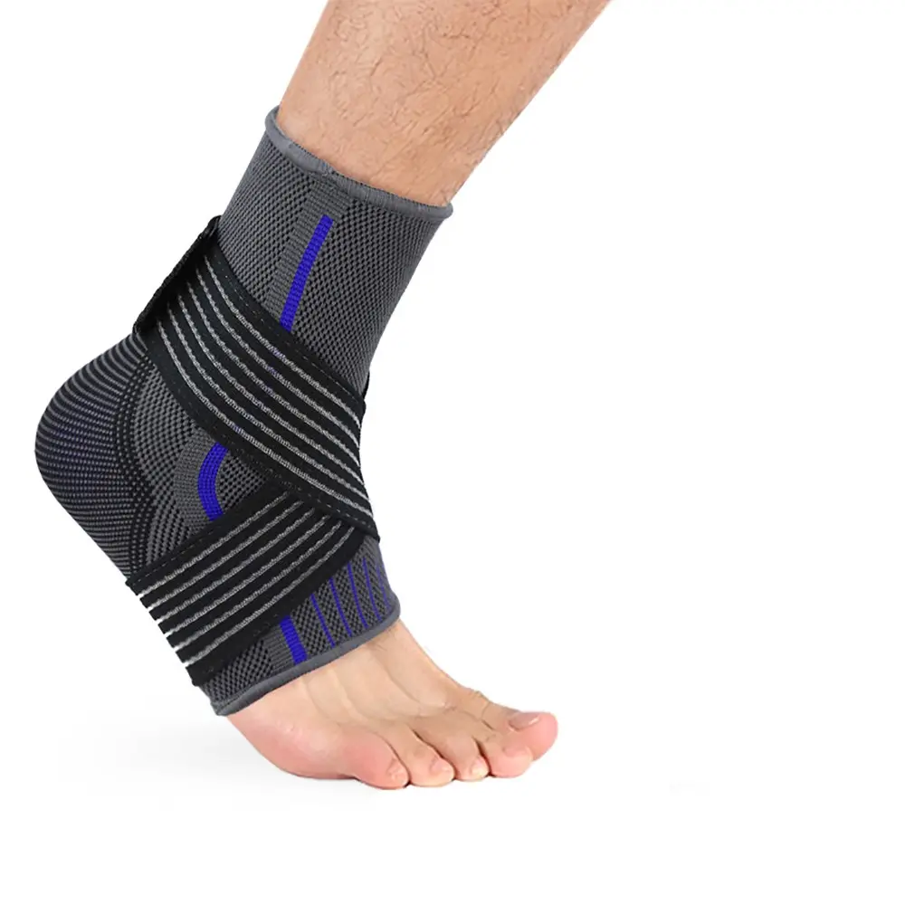 Adjustable Compression Ankle Brace, Elastic Knit Ankle Support Strap, Ideal for Sports & Fitness, Comfortable and Durable Design