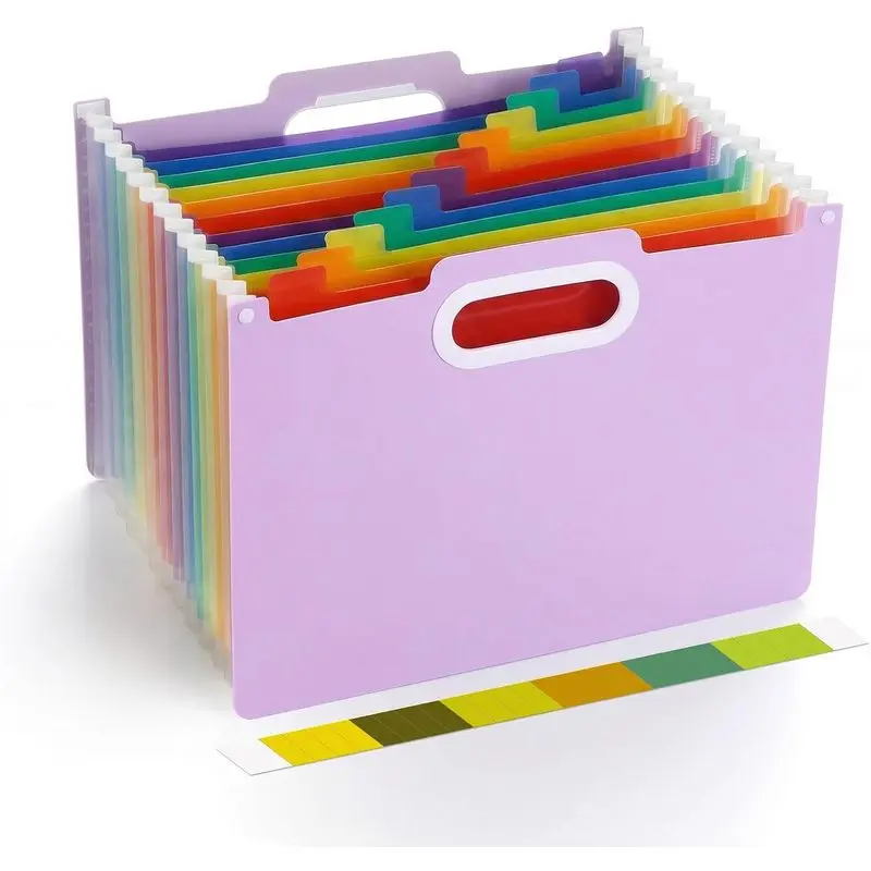 Expanding File Folder,16 Pockets Accordion File Organizer, Purple |   Letter/A4 Size Document Organizer, For Home Office School