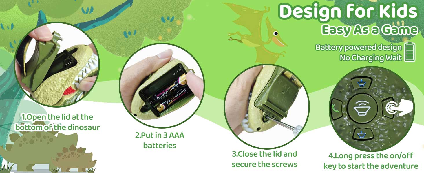 Dinosaur  Walkie Talkies for Kids - 2 Pack Toys for Boys Girls Age 3-12 T-Rex Adjustable Strap Long Range Clear Sound Walkie Talkie, Collectibple/Adventure Toys Outdoor Camping Birthday Gifts for Toddlers BlackFriday Colorful Durable