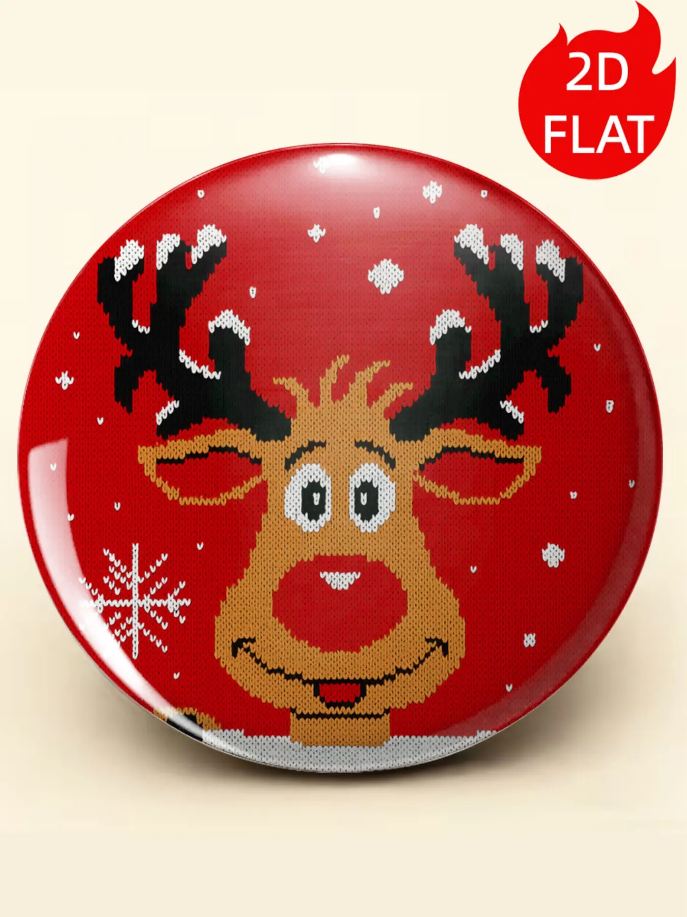 1pc Christmas Reindeer Pin Badge, Cute Cartoon Deer Button Pin with Sweater Pattern, Holiday Brooch for Backpack, Hat, Jacket & Clothing Decoration, Christmas Gift Accessory