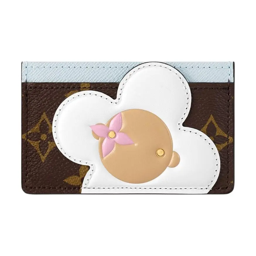 Louis Vuitton Cardholder for Women – Embossed Monogram Pattern in White and Brown Leather