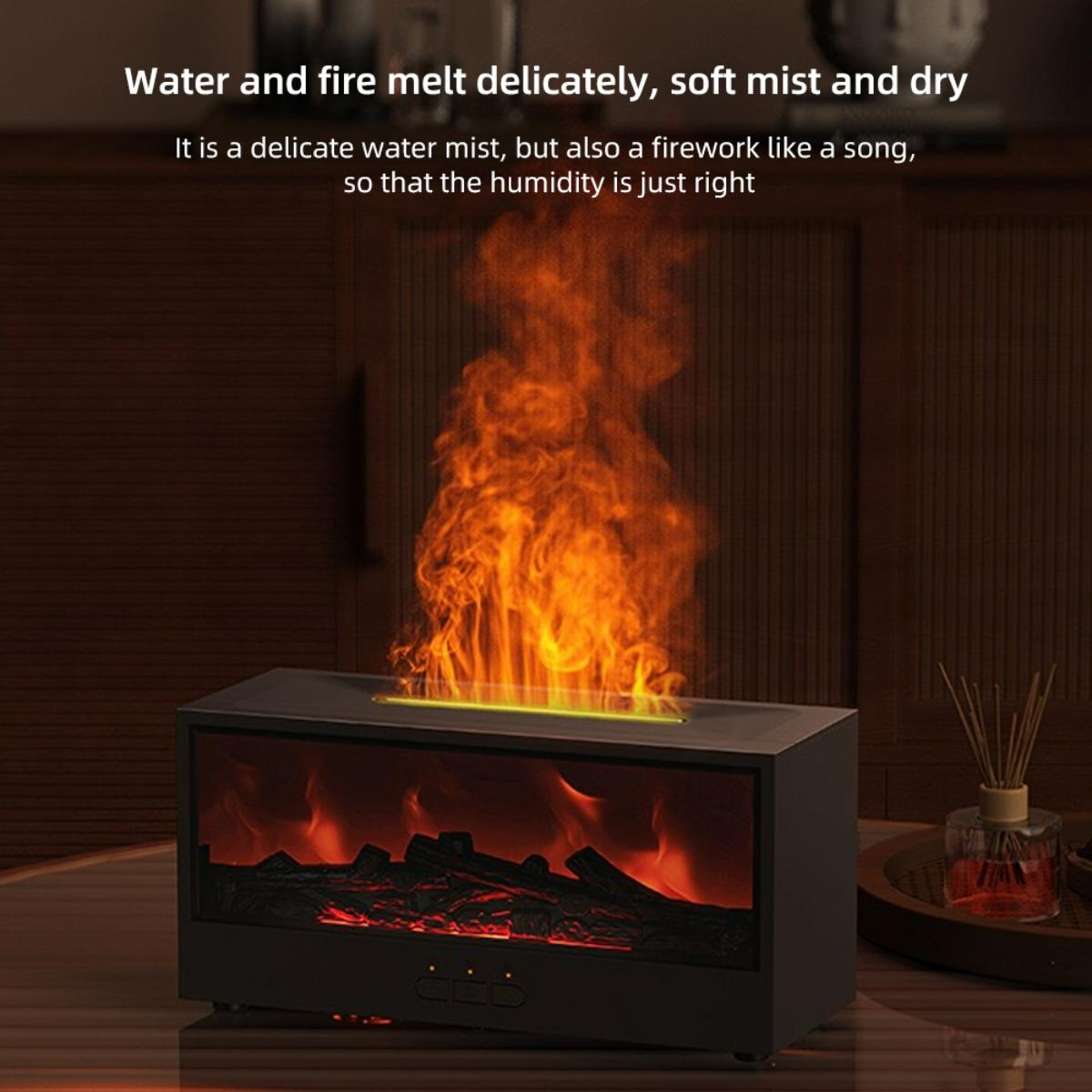 5-in-1 Ultrasonic Air Humidifier & Essential Oil Diffuser with Flame Effect Night Light – Aromatherapy for Home, Bedroom, Office