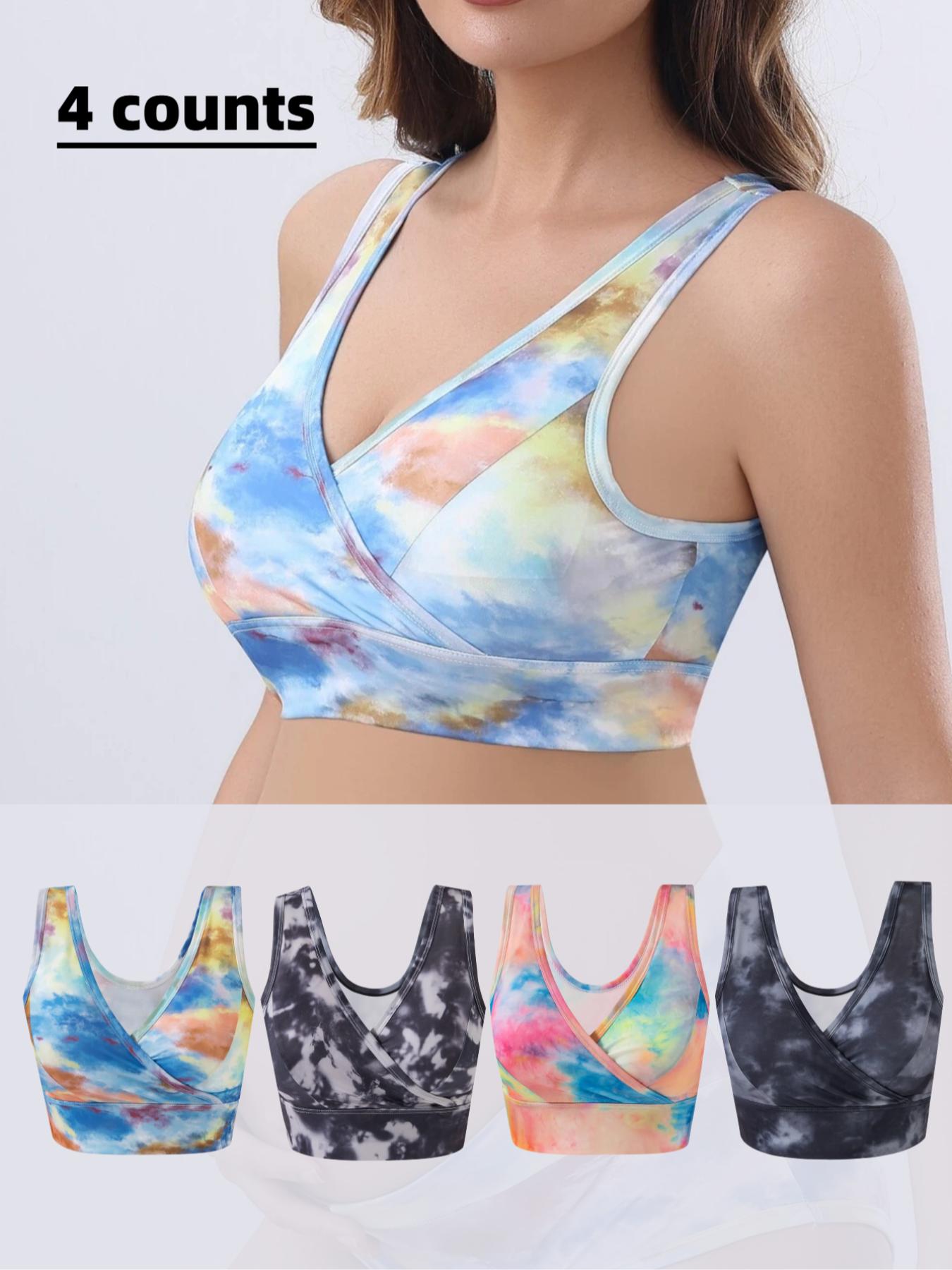 Women's Tie Dye Print Wrap Nursing Bra, Breathable Comfortable Breastfeeding Maternity Bra, Pregnancy Maternity Bra, Maternity Lingerie for All Seasons
