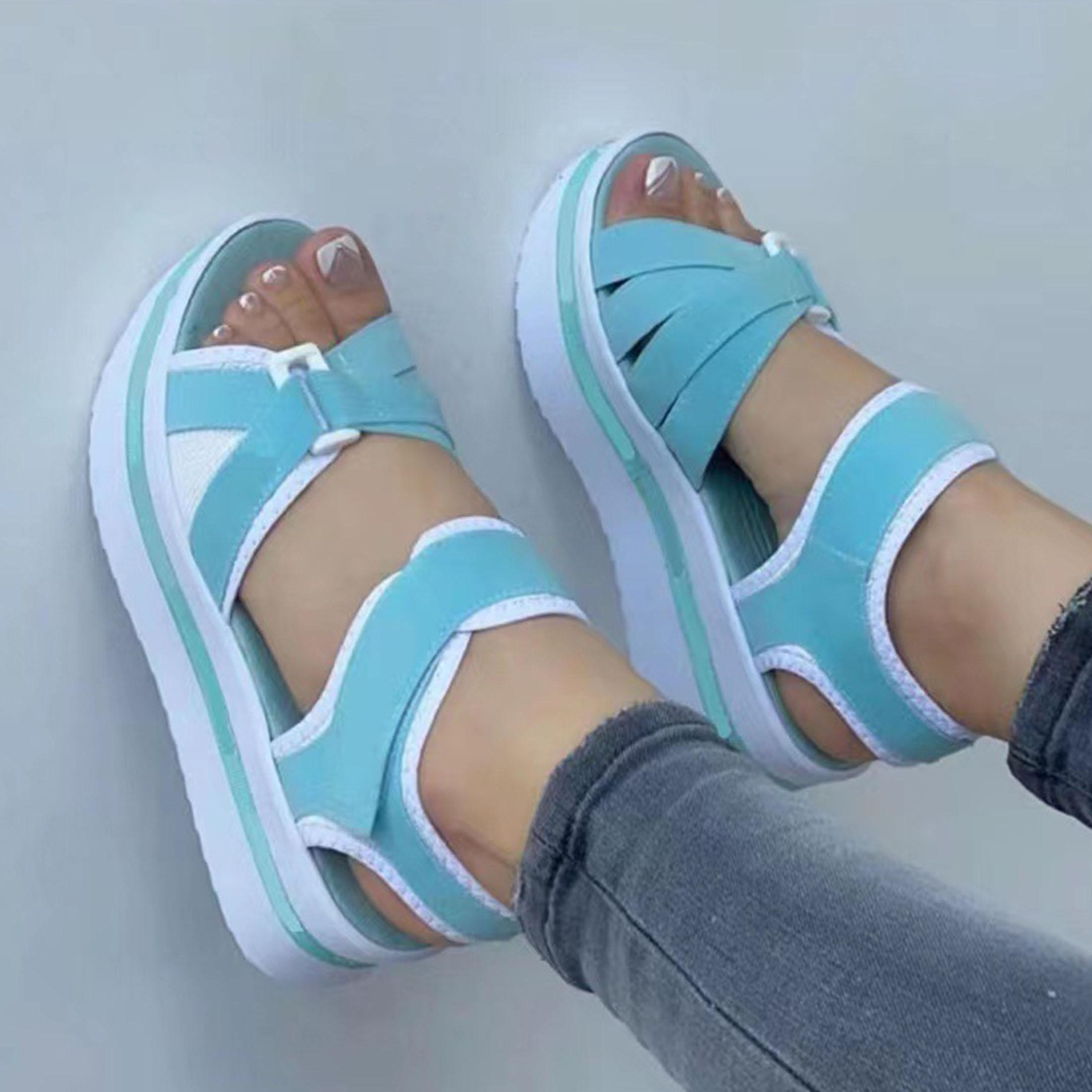 Women's Platform Wedge Sandals, Casual Summer Adjustable Arch Support High Heeled Sandals For Casual Travel Outdoor