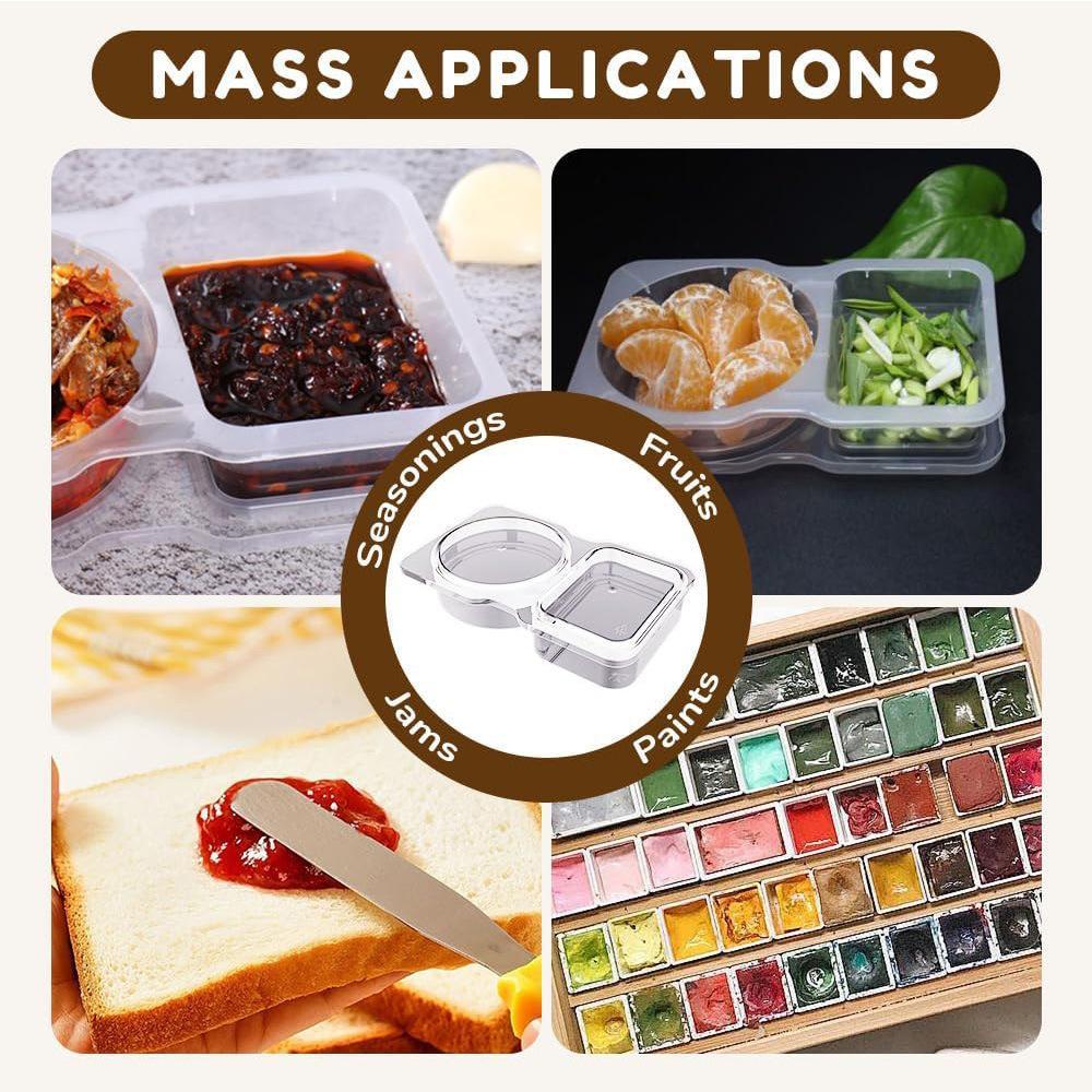 Double Compartment Snack Containers 20/40Pcs, Reusable Leakproof Snackle Box, BPA-Free Lunch Containers for Kids School Camping Party Meal Prep