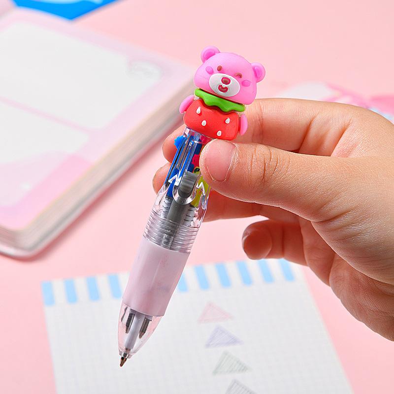 20PCS Adorable Mini Cartoon Ret retractable Pens - 4-in-1 Multi-Color Ballpoint for Kids, Students & Journaling