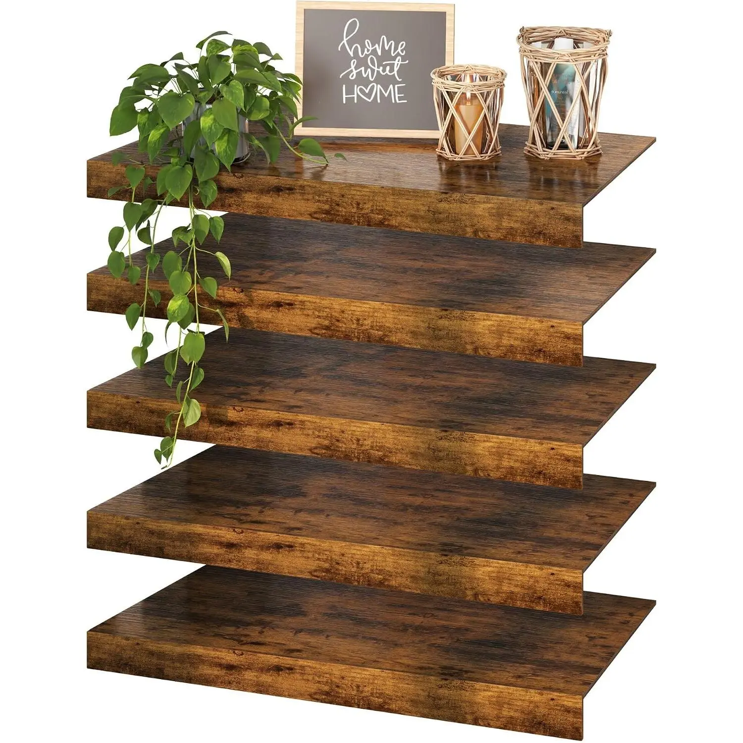Rustic Look 24×12 in Synthetic Shelf Covering for Wire Shelving, Sealed Finish Wire Rack Covers for Pantry (5-Count)