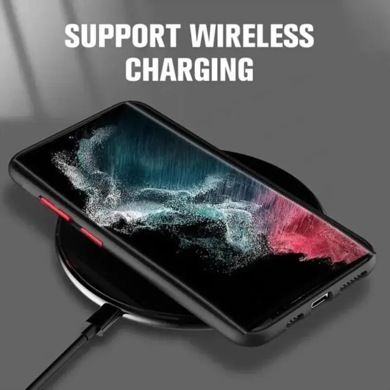 Phone Case - Luxury Matte Texture Shockproof Magnetic Wireless Charging Phone Case for Samsung Galaxy S24 S23 S22 S21 S20 Ultra Plus