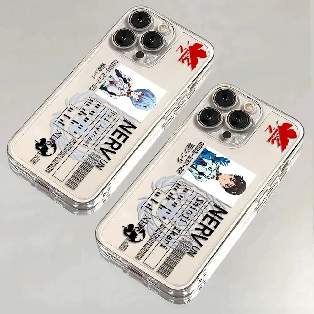 Anime Evangelion Phone Case Accessories with Card Holder, Button Protection, Fingerprint Access, HD Print for iPhone 17-13, 12-11 Pro Max Plus - Transparent Soft TPU Back Cover, T-295KXX453A5, iPhone Series