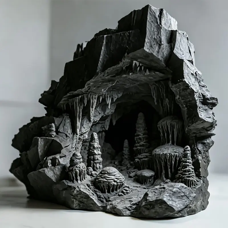 Realistic Cave Stalactite Terrarium Decor, Natural Rock Formation Replica, Waterproof Durable, Ideal for Rainforest Tanks and Reptile Enclosures