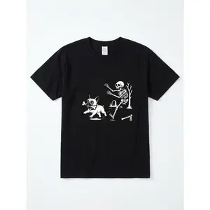 Funny French Bulldog Skeleton Halloween T-Shirt - Frenchie Dog Lover Graphic Tee