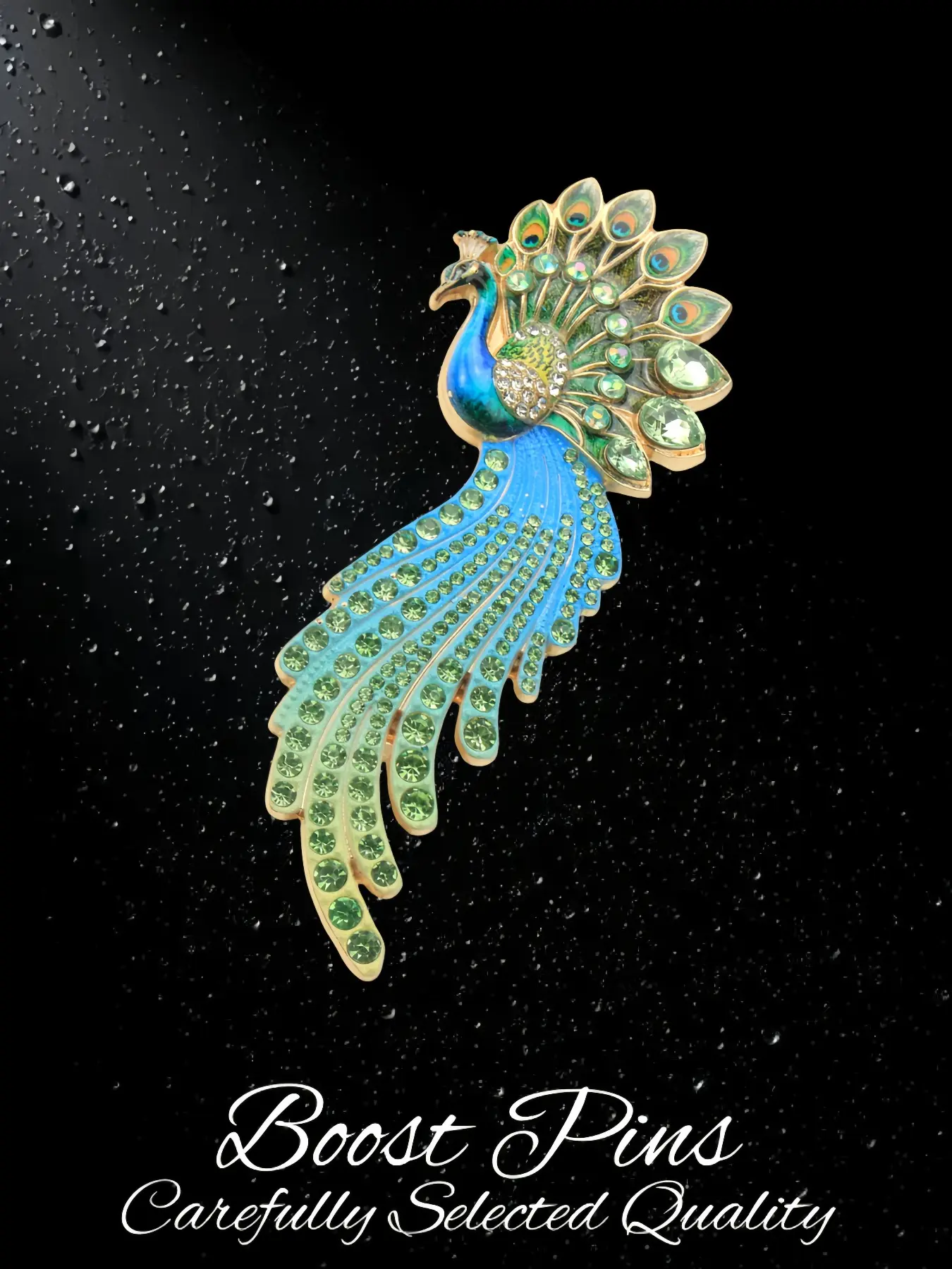 Vintage Enamel Peacock Brooch Full Paved Green Crystal Rhinestone Retro Oriental Animal Corsage Pin Statement Fashion Clothing Jewelry For Women Suit Coat Scarf Wedding Anniversary Valentine Daily Party Gift