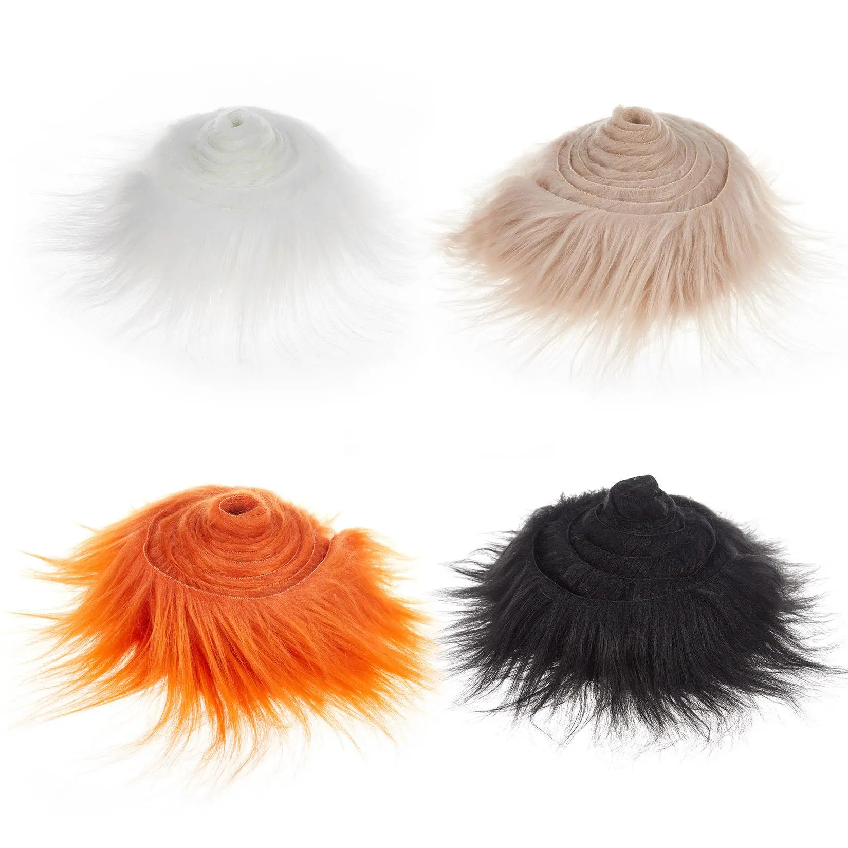 Soft Faux Fur Craft Fabric - High-Quality, Durable Sewing & DIY Material, 4-Pack Assorted Colors (White, Black, Orange, Khaki), Each 5x150cm, Diy Home Projects, Sewing Projects Ideas