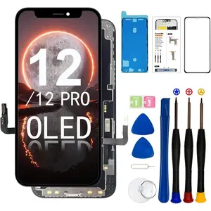 OLED Screen Replacement Kit for iPhone 12/12 Pro 6.1 inch Full HD Display NOT LCD 3D Touch Screen Digitizer Full Assembly with Repair Tools and Screen Protector