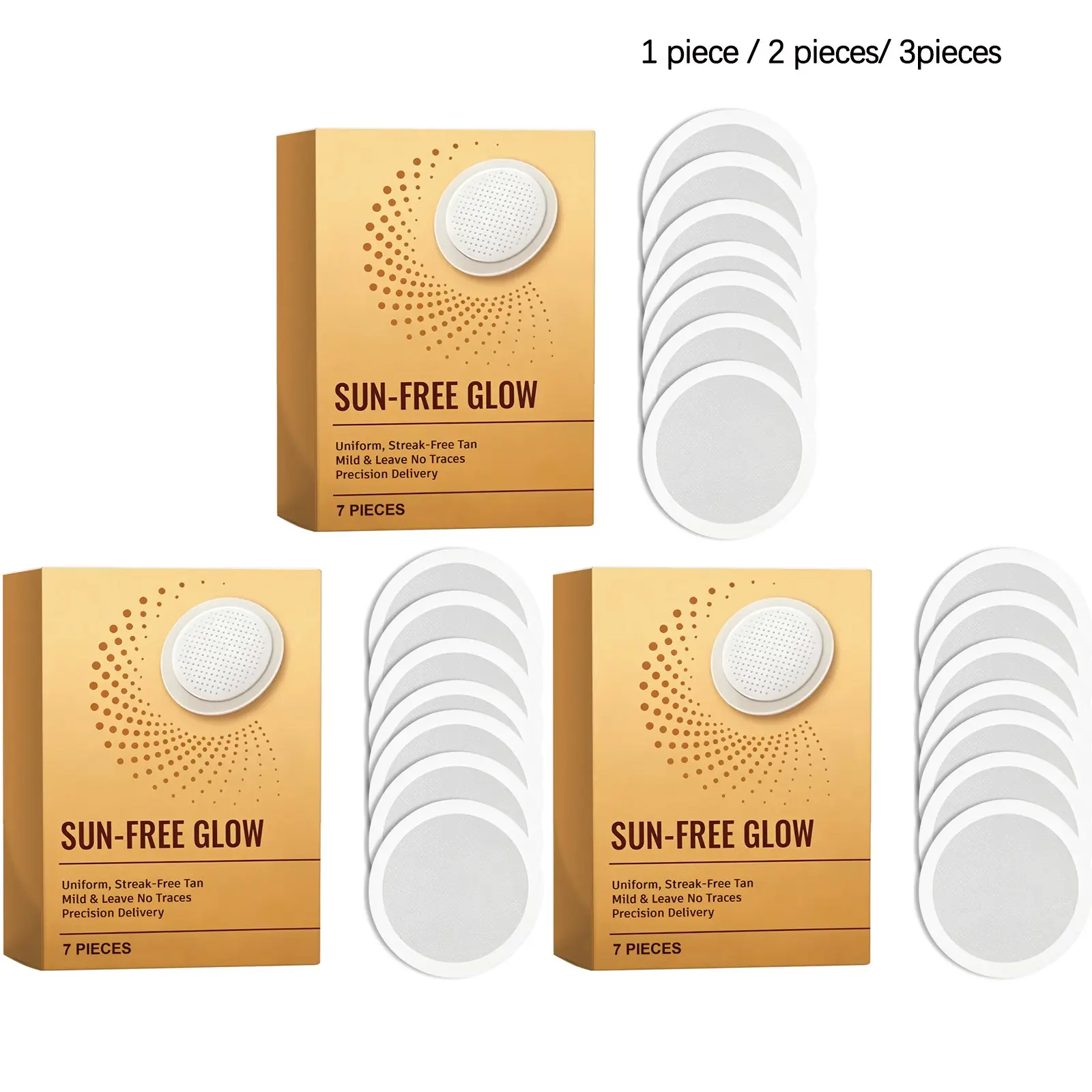 Sunless Bronzing Patches (7pcs/7pcs*2/7pcs*3), Achieve Natural Tan Glow, Flawless Smooth Tanning, Sunless Tanning, Sunless Tanner, Moisturizing Skin Care Stickers, No Sun Needed