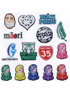 15/5pcs Cartoon New Zealand Maori Culture Shoe Accessories, Cute Totem Rugby Team DIY Detachable Footwear Decor, Perfect for Crocs, Beach Bags, Birthday Gifts