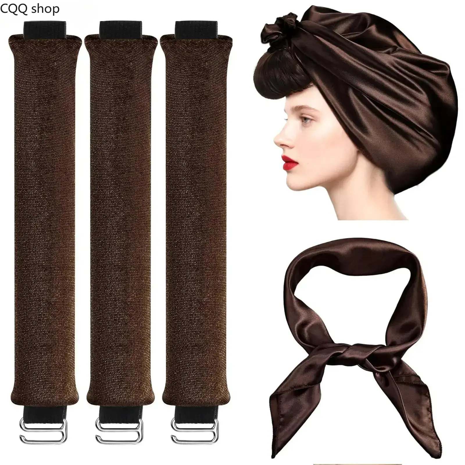 2026 4-in-1 Velvet Heatless Hair Curler Set, No-Heat Curling Rod with Silk Scarf, Overnight Curling Kit for Long Medium Hair, Perfect for Big Curls & Damage-Free Styling