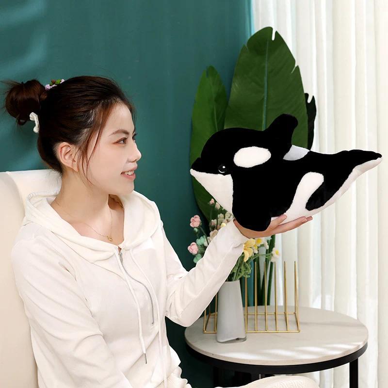 Lifelike Killer Whale Plush Toys Stuffed Orcinus Orca Fish Doll Cute Shark Cartoon Soft Sleep Pillow Kids Girls Baby Gift