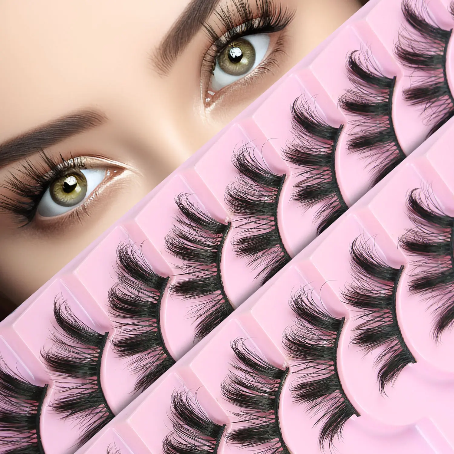 DIY Medium Fluffy Volume Cluster Lashes - Silky Feather Wing Style, Seamless Segmented Eyelash Extensions for Daily Natural Glam