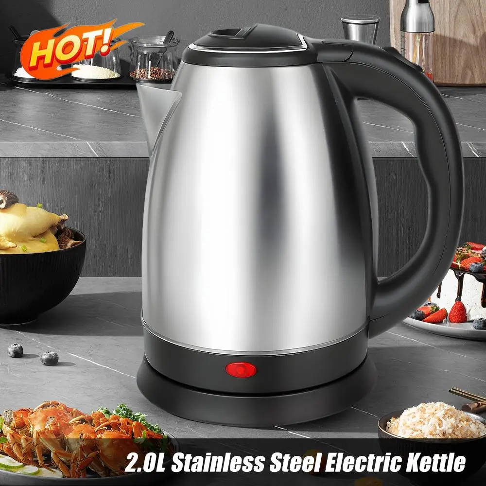 【BackToSchool】2.0L Electric Kettle, 110V 1000W Fast Boiling Water Heater, One-Touch Open Lid, Leak-Proof Spout & Ergonomic Comfort Grip Handle, Perfect for Home, Office & Dorm, Includes Power Cord