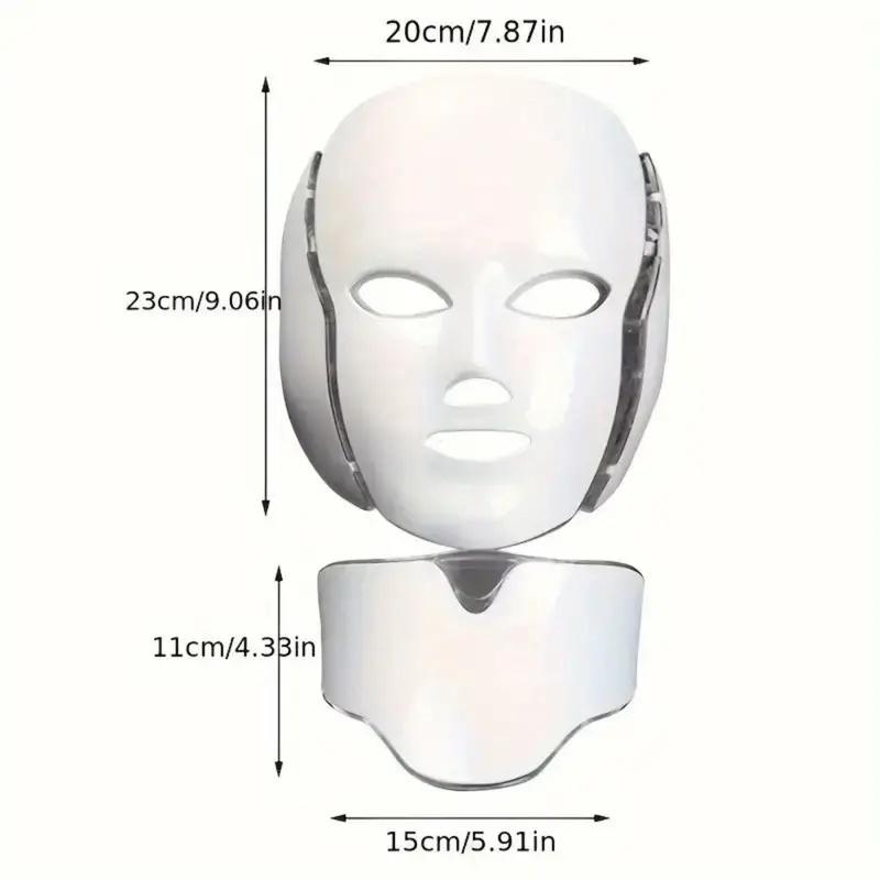 Seven color LED facial and neck care device, odorless, 110-240V voltage, American plug, plug-in, high-frequency facial skincare and beauty device