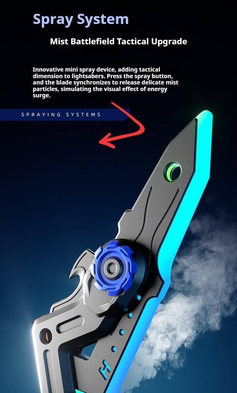 2-in-1 Sword & Axe Prop for Boys, 7-Color Luminous Spray Transformable Light Saber, Glowing Cosplay Weapon Prop, Interactive Deformable Axe-Sword Gift with Lights, Fun Role-Play Prop for Kids lead street