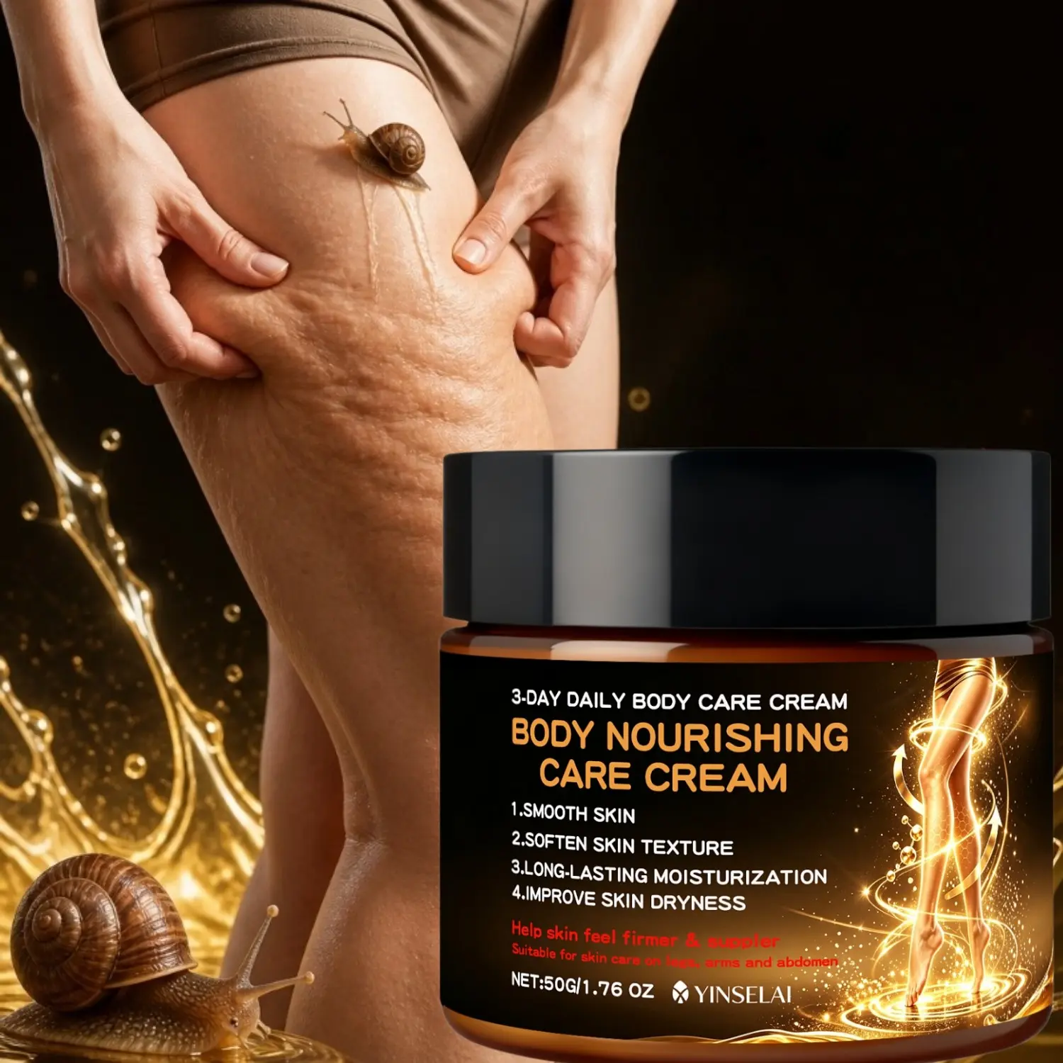 Body Nourishing Care Cream, 72-Hour Moisturizing, Gentle Plant-Based Formula, Deep Hydration, Suitable for Legs, Chest, Arms, Abdomen, Buttocks