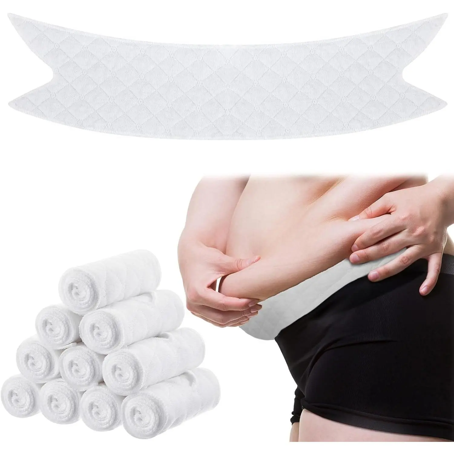 10 Pcs Tummy Liners for Sweat Rash Cotton Under Belly Sweat Liners Under Belly Absorber Pads Band for Skin Rash