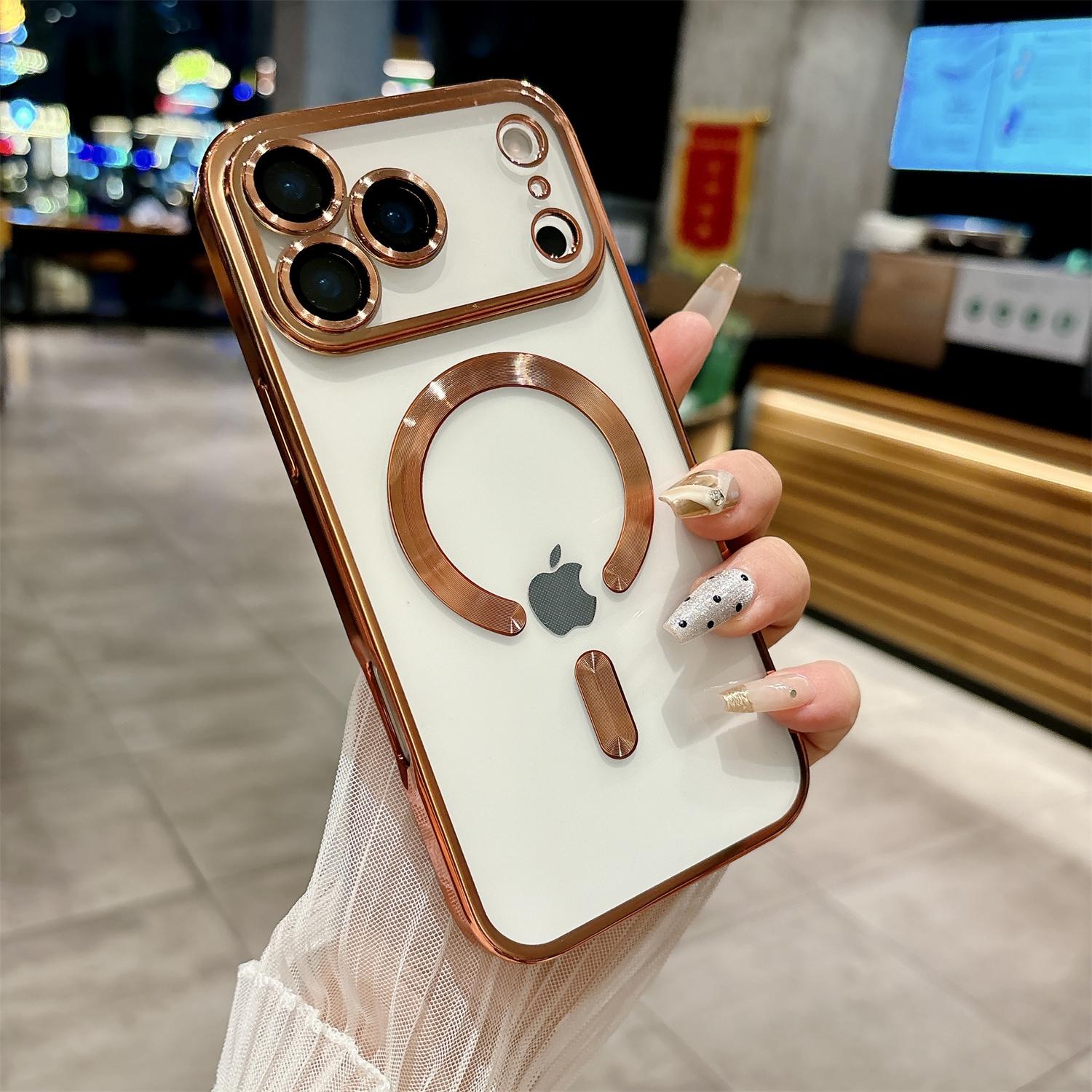 [Free!!Ship!] Shockproof TPU Transparent Case for IPhone 17 Pro Max 16 Plus 15 Mag Safe Heavy Duty All-Round Camera Lens Protector Soft Phone Cover