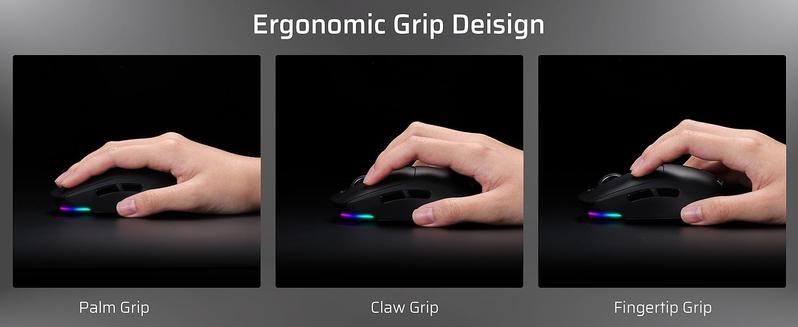 LTC GM024 Tri-Mode Wireless Gaming Mouse, 59g Ultra-Light Ergonomic Gaming Mouse 2.4Ghz/BT/Wired, 6-Level DPI 4800 Max, 1000Hz, 5 Programmable Buttons, Pro Software