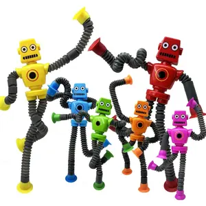 Robot Sensory Travel Roadtrip Toys 6PC, Toys for Kids with Autism, Suction Pop Tube Fidget Robot, Stress Anxiety Relief for Kids 3-9, Christmas Easter Giftsfidget toys