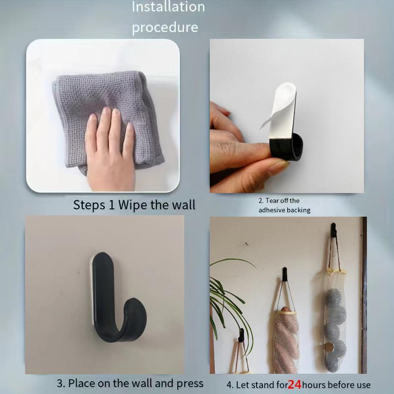 Wall Mounted Hook, 6 Counts Multi-purpose Self-adhesive Punch-free Wall Hook, Durable Sturdy Hook for Organizing Keys Clothes Towels & More, Summer Gift Ideas, Home Organizer