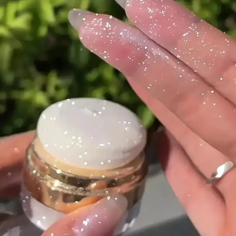 Flower Snow Glitter Glowy Highlighter Powder, Soft Glittery Finish for Body & Face, Light Coverage, Softening Effect, Lightweight Makeup