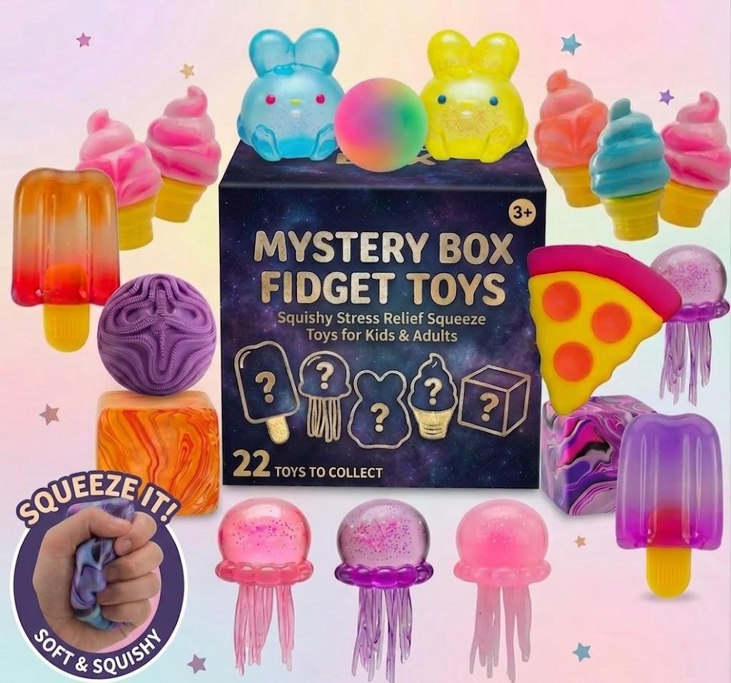 22 Pcs Mystery Box Squishy Fidget Toys - Surprise Squeeze Set