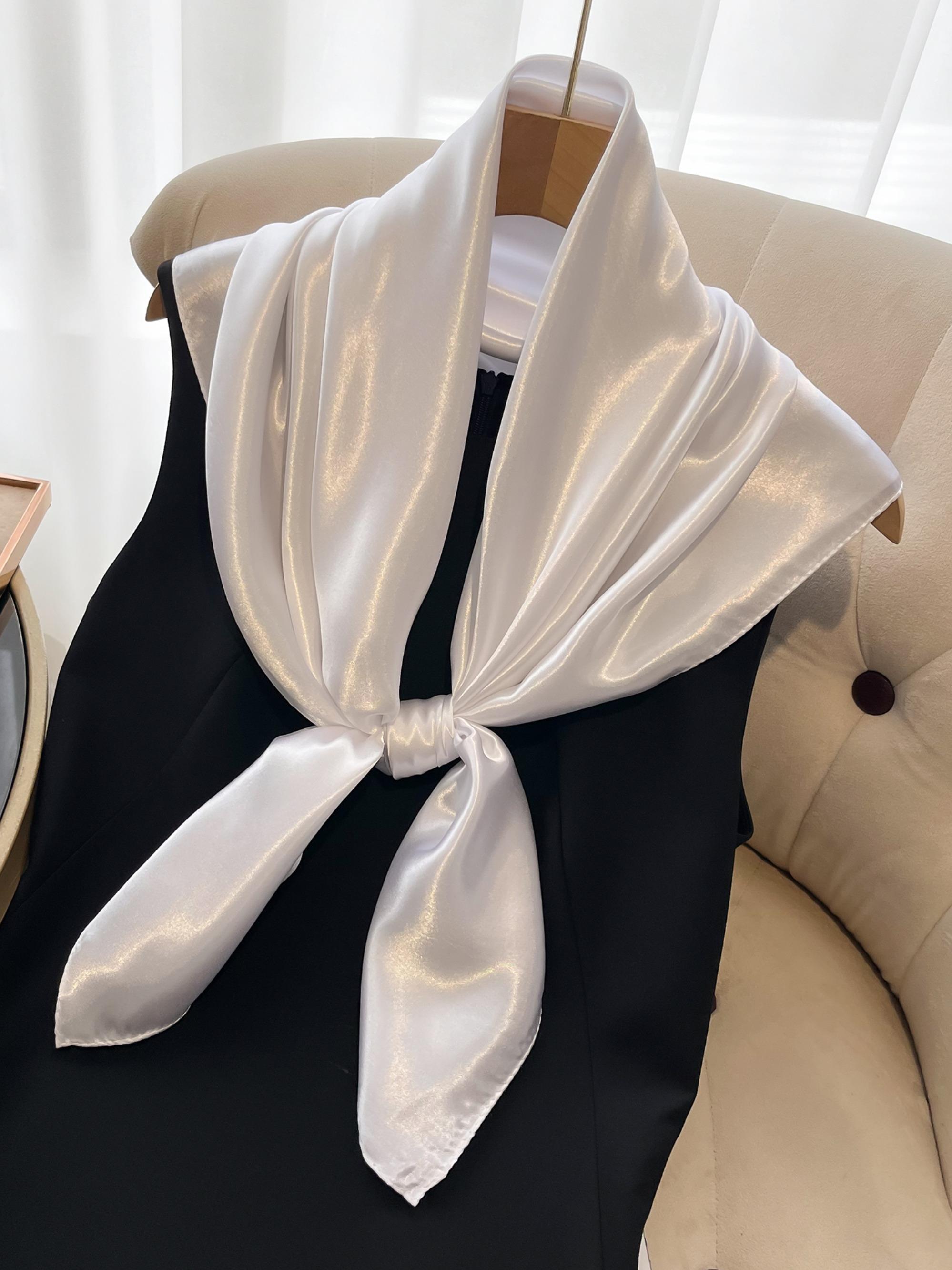 Solid Color Satin Scarf, Soft Windproof Shawl for Women, Fashion Accessories for Daily Wear, Trendy All-match & Exquisite Scarf for Birthday Gift