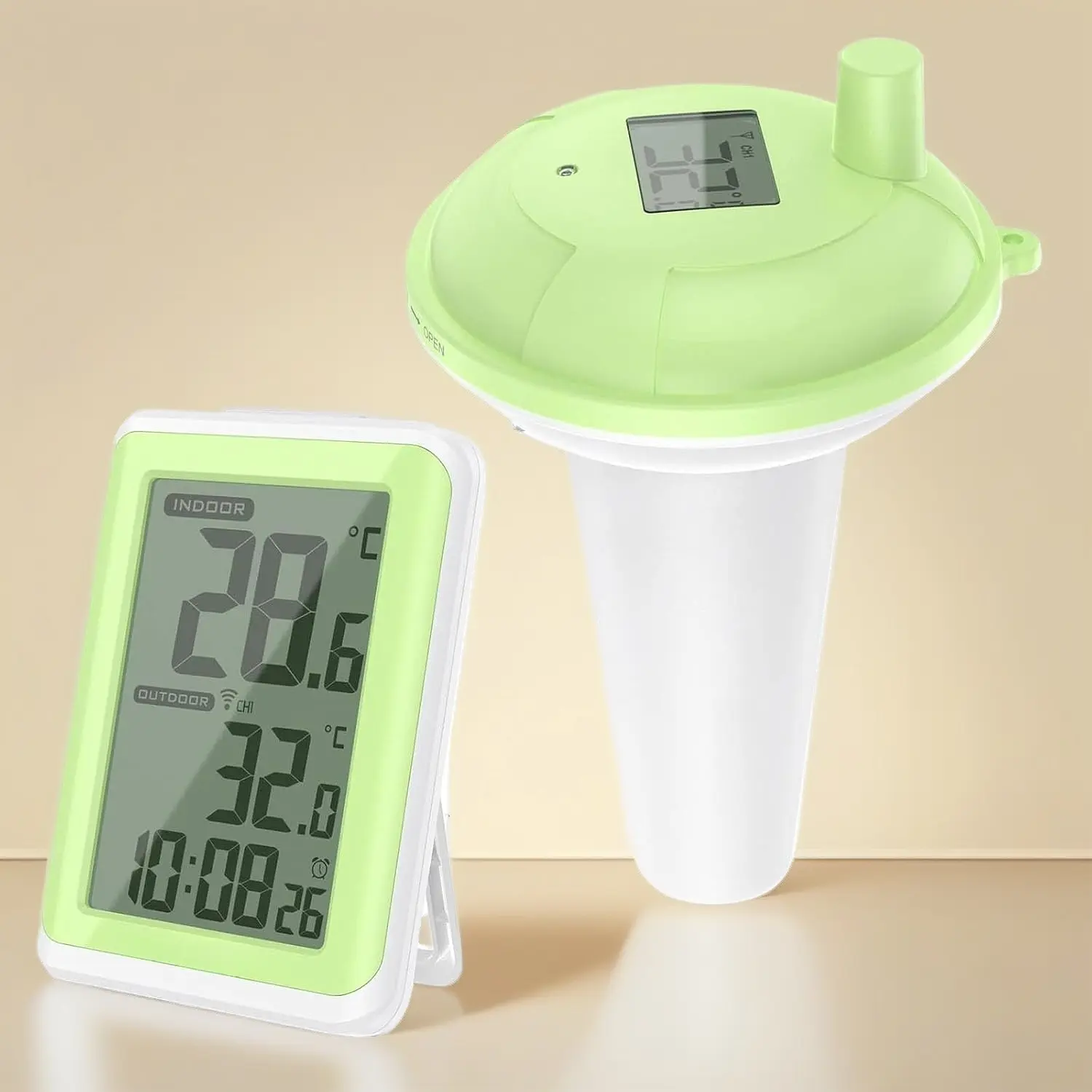 Wireless Floating Pool Thermometer, High Precision Easy Read, IPX8 Waterproof Impact‑Resistant for Pool Hot Tub Spa Pond