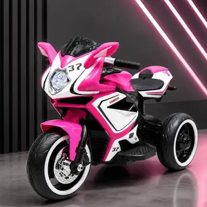 ARCH Furniture 6V PP Plastic Electric Ride-On Tricycle - 3-4 Years Mini Motorcycle Toy for Girls, 1-Button Start, LED Headlight, Music, MP3 Player, Card Reader with Light Display, Budget-Friendly Birthday Gift