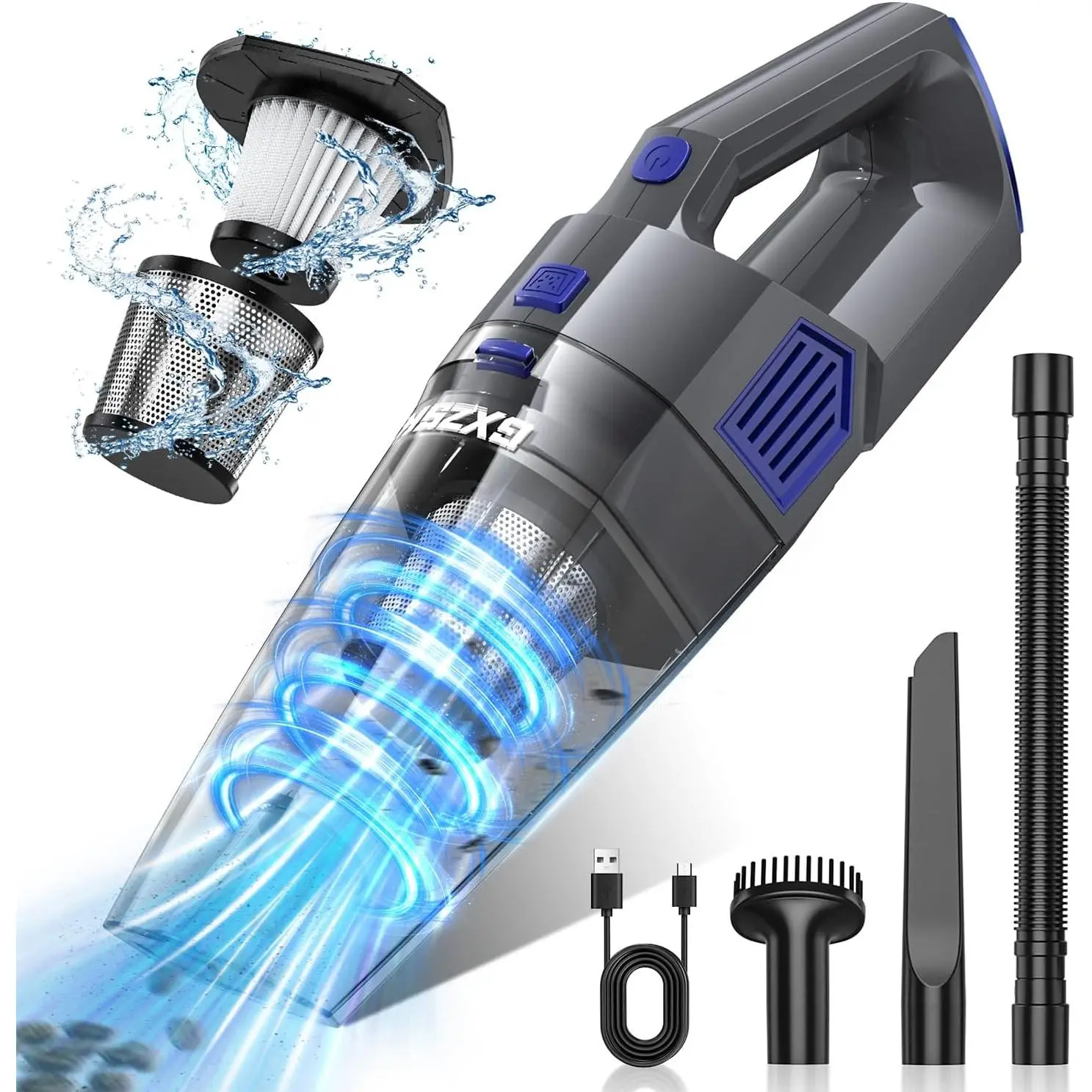 Handheld Vacuum Cordless, Hand Held  Vacuum Cleaner, Hand Vacuum | 15000PA  Suction, Rechargeable, Portable, Multi-Nozzles & Washable Filter, For  Office, , Pets