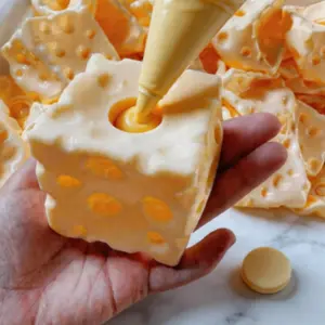 7cm Square Ultra-Thin Cheese Ball Stress Relief Toy, Tpr Shell, No Filling, DIY Cheese Skin, Birthday/halloween Gift, Teenager Relaxation Gift