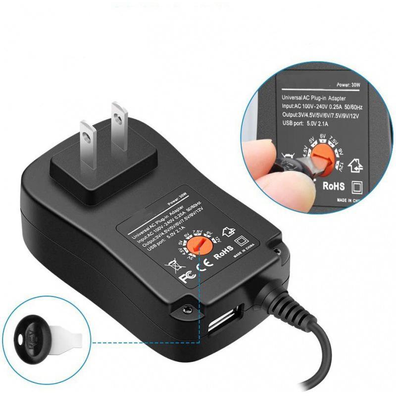3-12V Adjustable Voltage Power Adapter, Multi-function Power Adapter with 14 Adapters, Suitable for Charging Electric Appliances, USB Port Adapters