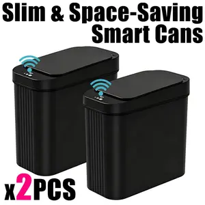 Detachable Wash Inner Bucket Infrared Sensor Trash Can Vertical Narrow Space Saving Touch Free Auto Open Kitchen Bath Waste Can