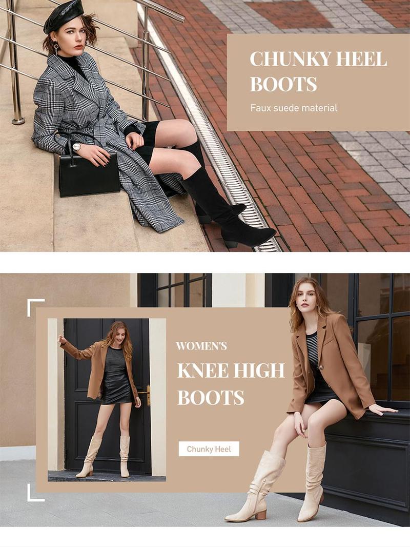 Athlefit Womens Knee High Chunky Heel Boots Faux Suede Pointed Toe Side Zipper Boots Girl Footwear Walking Shoes Bathroom Onyx Athlefit Womens Knee High Chunky Heel Boots Faux Suede Pointed Toe Side Zipper Boots Girl Footwear Walking Shoes Bathroom Onyx